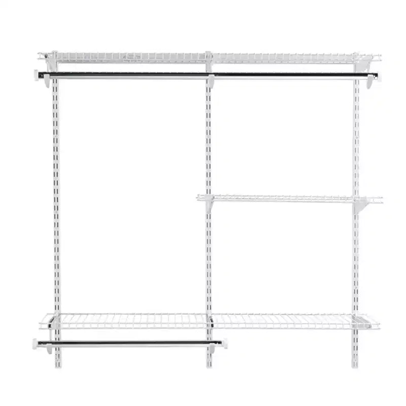 Kit d'organisation de placard DIY personnalisé Rubbermaid Configurations de 4 à 8 pieds, blanc