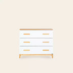 Commode LaLa Little à 3 tiroirs (blanc + chêne rouge)