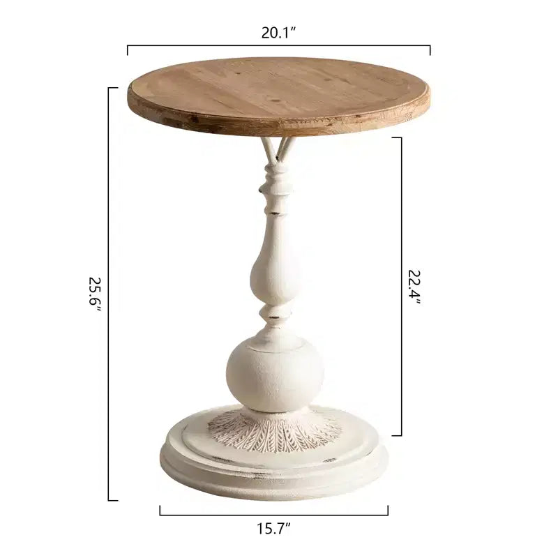 Table d'appoint sur pied noire et blanche Maxax