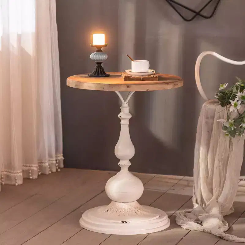 Table d'appoint sur pied noire et blanche Maxax