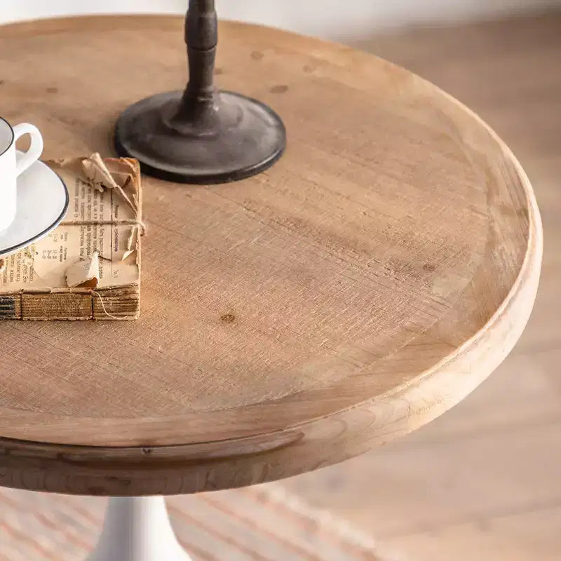 Table d'appoint sur pied noire et blanche Maxax