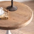Table d'appoint sur pied noire et blanche Maxax