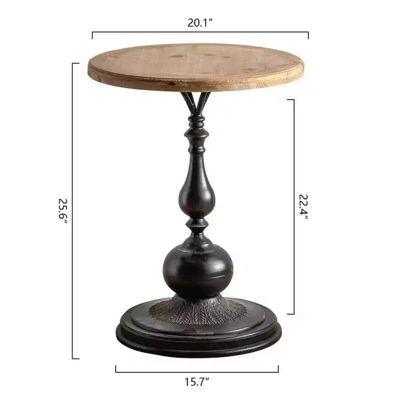 Table d'appoint sur pied noire et blanche Maxax
