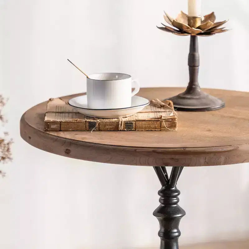 Table d'appoint sur pied noire et blanche Maxax