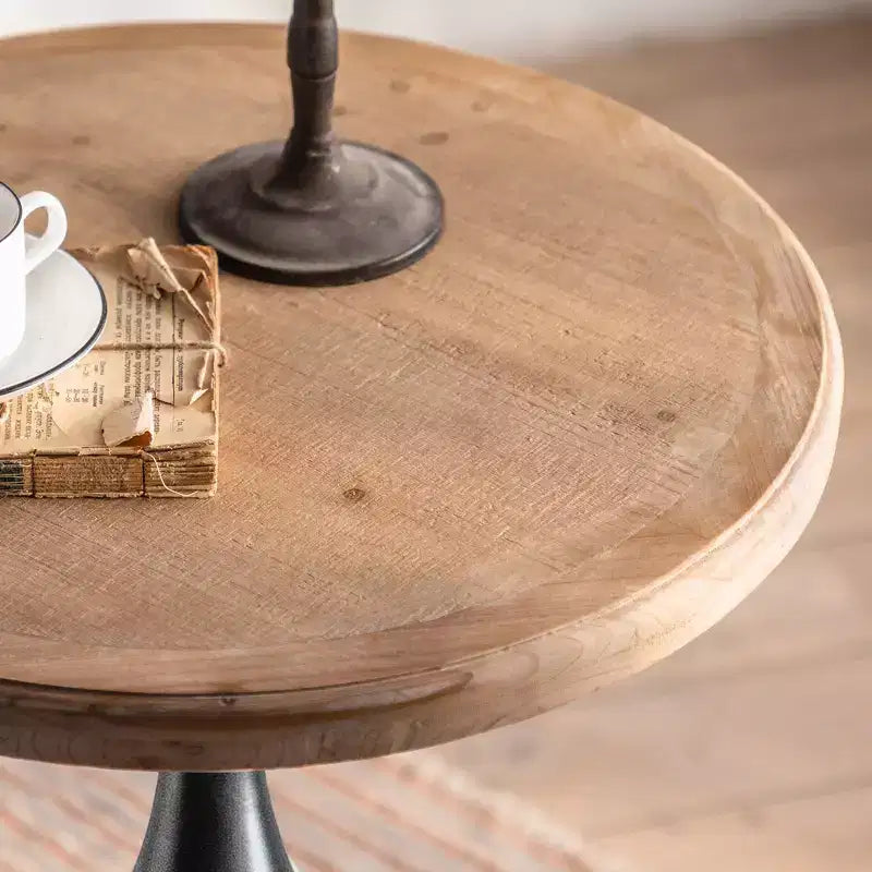Table d'appoint sur pied noire et blanche Maxax