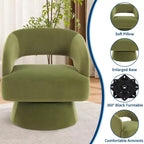 Fauteuil pivotant à 360° - Fauteuil de salon en polaire Teddy, dossier ajouré ergonomique, fauteuil d'appoint pour chambre, bureau, appartement