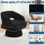 Fauteuil pivotant à 360° - Fauteuil de salon en polaire Teddy, dossier ajouré ergonomique, fauteuil d'appoint pour chambre, bureau, appartement