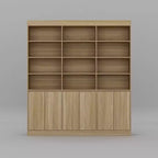 Meuble de Rangement de Cuisine Grande Capacité Famapy 70.9, 12 Étagères Ouvertes et Rangement à 6 Portes, Vaisselier Finition Chêne pour Cuisine et Salle à Manger