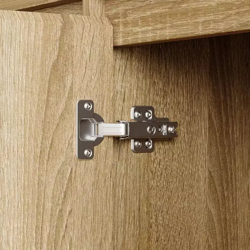 Meuble de Rangement de Cuisine Grande Capacité Famapy 70.9, 12 Étagères Ouvertes et Rangement à 6 Portes, Vaisselier Finition Chêne pour Cuisine et Salle à Manger