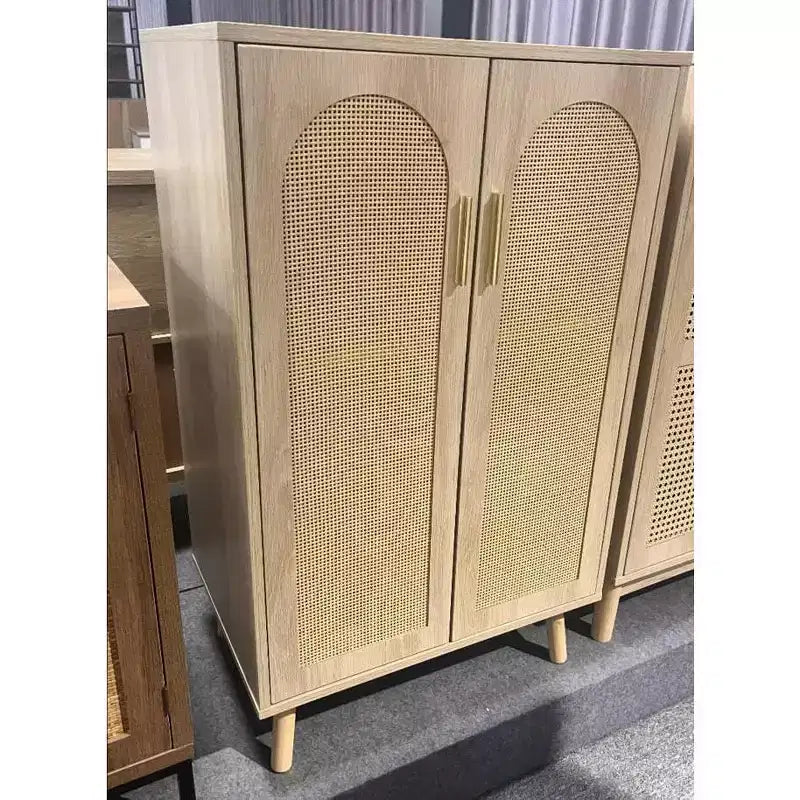 Meuble bas en rotin incurvé - Version haute, Design élégant, Durabilité améliorée, Espace optimisé, Montage facile