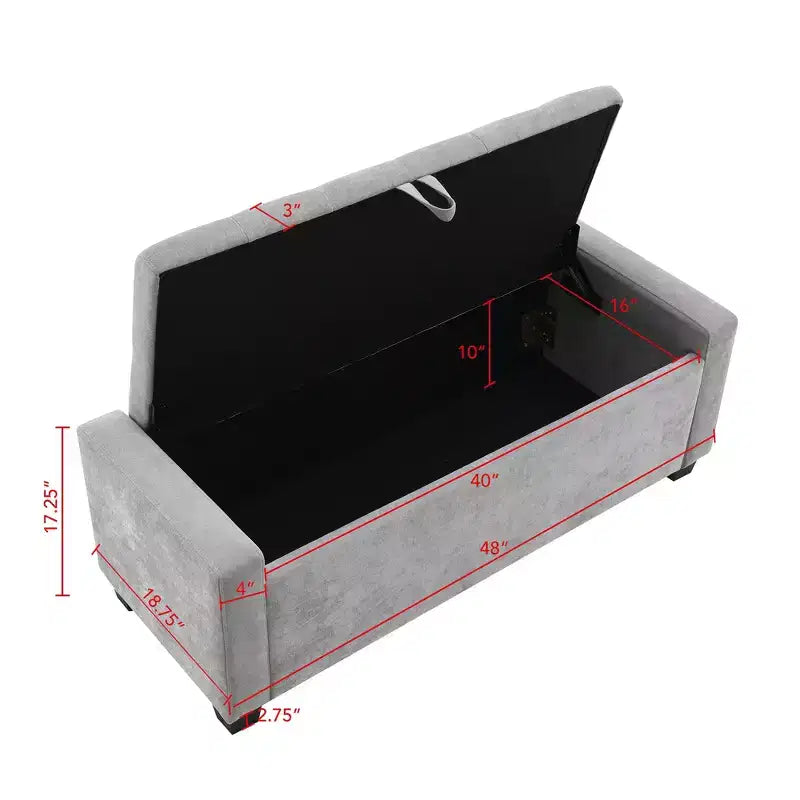 GDFStudio Norwyn Pouf de rangement rembourré 48