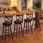 Tabourets de bar pivotants Costway 30,5, lot de 2/4, avec dossier et assise rembourrée en similicuir, pour pub