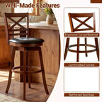Tabourets de bar pivotants Costway 30,5, lot de 2/4, avec dossier et assise rembourrée en similicuir, pour pub