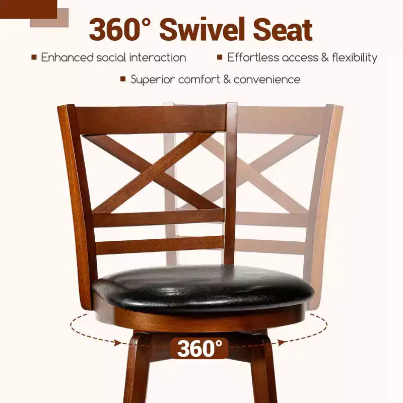 Tabourets de bar pivotants Costway 30,5, lot de 2/4, avec dossier et assise rembourrée en similicuir, pour pub