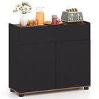 Costway Bahut de Cuisine avec Rangement, Tiroir et Portes Push-to-Open Noir/Blanc