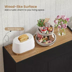 Costway Bahut de Cuisine avec Rangement, Tiroir et Portes Push-to-Open Noir/Blanc