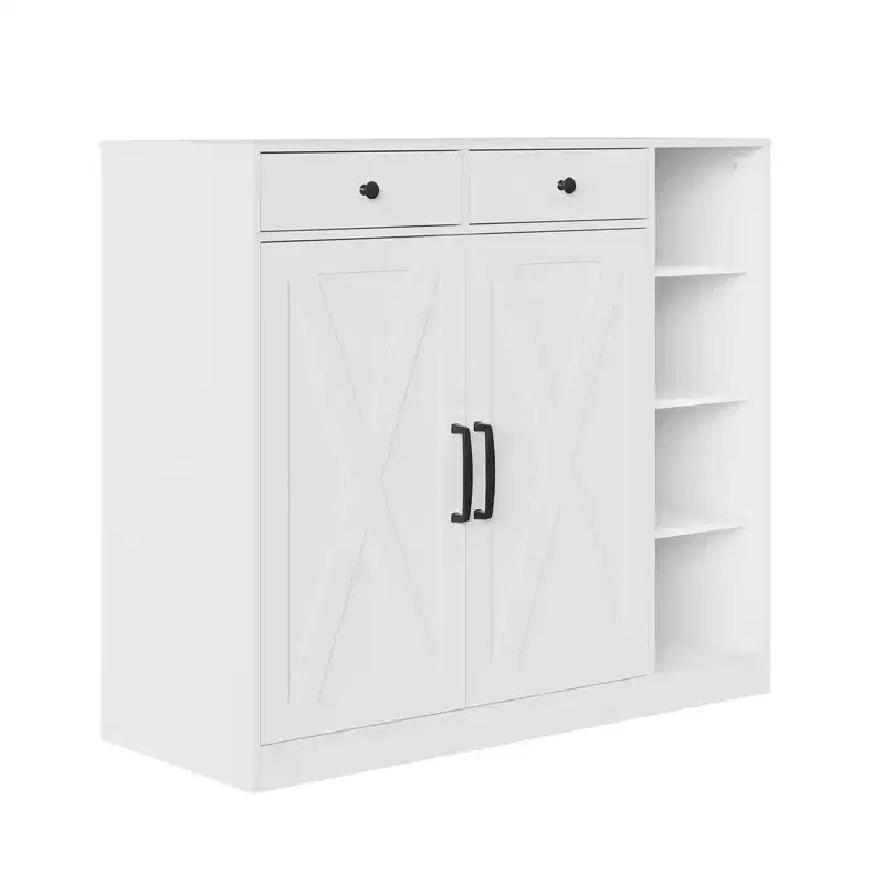 COZONY 39 Armoire à chaussures de ferme avec portes coulissantes et tiroirs, Organisateur de chaussures d'entrée avec étagères réglables et rangements ouverts