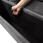 Canapé-lit sectionnel convertible Whisen avec rangement, ensemble de canapé-lit escamotable avec rangement caché - Gris