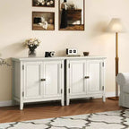 Buffet de cuisine avec portes, étagères réglables, blanc