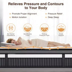 Matelas hybride à ressorts intérieurs King Size, 14 pouces, en mousse à mémoire de forme, plusieurs tailles disponibles