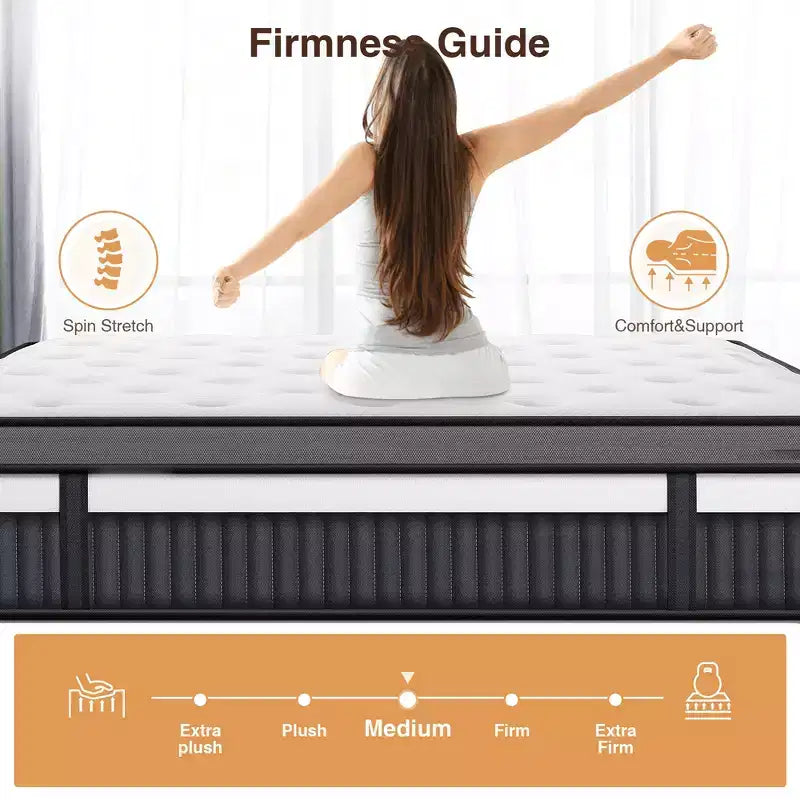 Matelas hybride à ressorts intérieurs King Size, 14 pouces, en mousse à mémoire de forme, plusieurs tailles disponibles