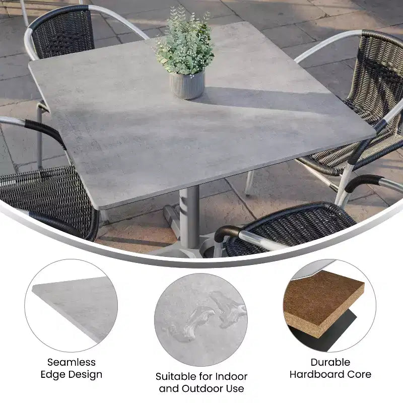 Plateau de table Flash Furniture Acadia TopGuard HPL, bord sans couture, résistant aux rayures et aux taches, qualité commerciale