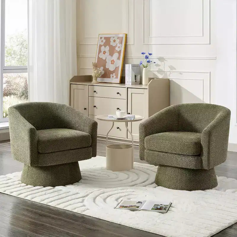 Fauteuil pivotant à 360° pour la lecture avec rangement caché, fauteuil de salon rotatif en tissu chenille pour le salon, la chambre et le bureau à domicile