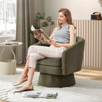 Fauteuil pivotant à 360° pour la lecture avec rangement caché, fauteuil de salon rotatif en tissu chenille pour le salon, la chambre et le bureau à domicile