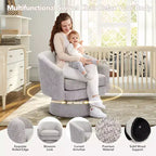Fauteuil pivotant à 360° pour la lecture avec rangement caché, fauteuil de salon rotatif en tissu chenille pour le salon, la chambre et le bureau à domicile