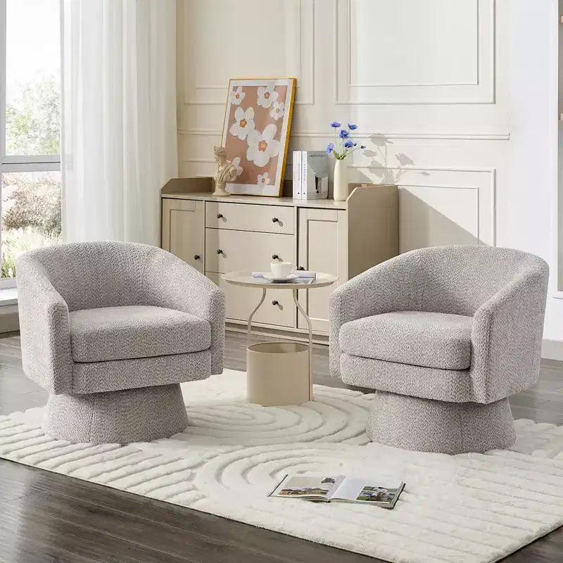 Fauteuil pivotant à 360° pour la lecture avec rangement caché, fauteuil de salon rotatif en tissu chenille pour le salon, la chambre et le bureau à domicile