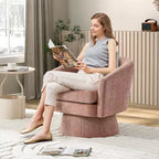 Fauteuil pivotant à 360° pour la lecture avec rangement caché, fauteuil de salon rotatif en tissu chenille pour le salon, la chambre et le bureau à domicile