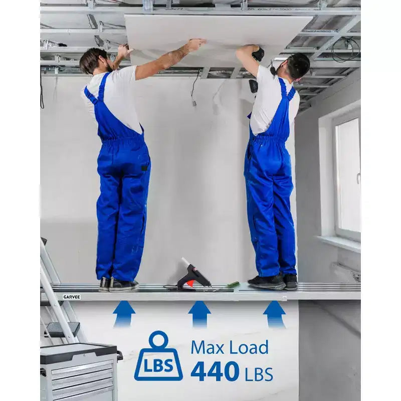 Planche télescopique en aluminium, capacité 200 kg, plateforme extensible réglable antidérapante et sangles de sécurité, accessoire d'échelle d'échafaudage léger