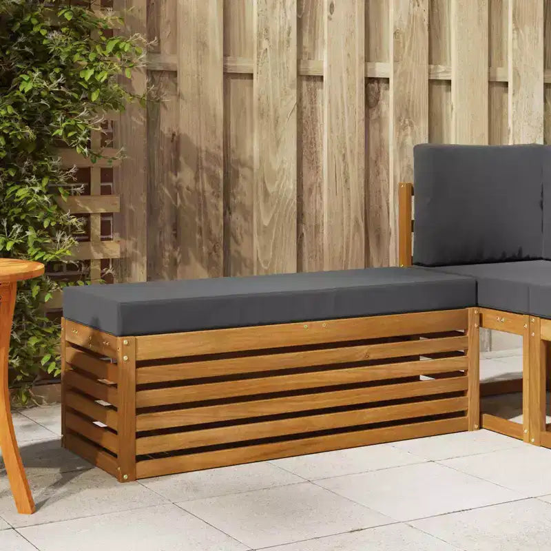 vidaXL Banc tabouret Naturel et anthracite 115 x 43 x 37 cm
