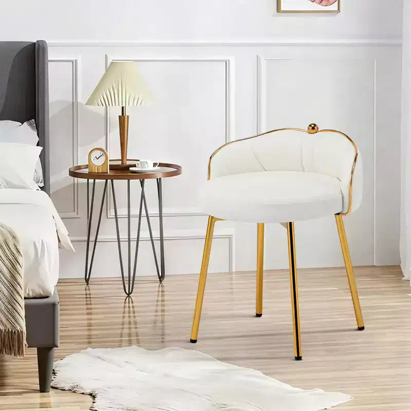 Chaise de coiffeuse mignonne Furniliving avec pieds dorés