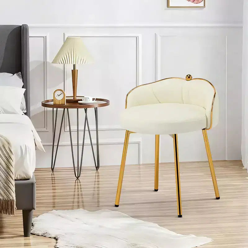 Chaise de coiffeuse mignonne Furniliving avec pieds dorés
