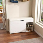 Meuble d'entrée FurnitureR avec rangement à chaussures, tiroirs à abattant à 3 niveaux, armoire dissimulée, organisateur peu encombrant, blanc
