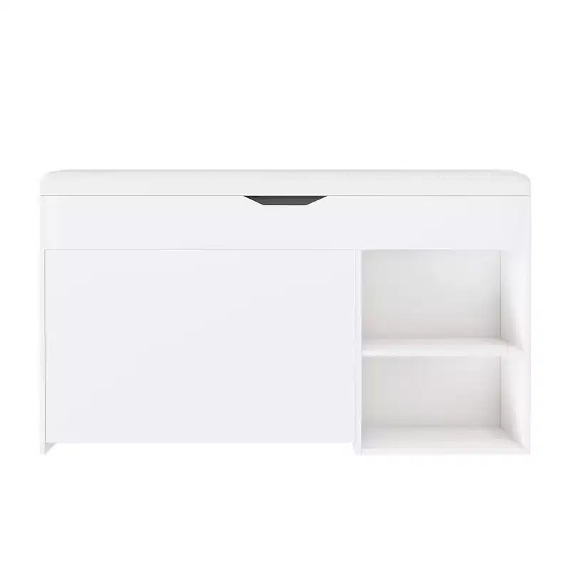 Meuble d'entrée FurnitureR avec rangement à chaussures, tiroirs à abattant à 3 niveaux, armoire dissimulée, organisateur peu encombrant, blanc