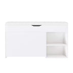 Meuble d'entrée FurnitureR avec rangement à chaussures, tiroirs à abattant à 3 niveaux, armoire dissimulée, organisateur peu encombrant, blanc