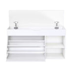 Meuble d'entrée FurnitureR avec rangement à chaussures, tiroirs à abattant à 3 niveaux, armoire dissimulée, organisateur peu encombrant, blanc