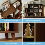 COZONY Étagère à Livres 12 Cubes, Bibliothèque Ouverte à 2 Niveaux, Organisateur d'Étagère Cubique Moderne en Bois pour Salon, Chambre à Coucher, Bureau, Marron Rétro