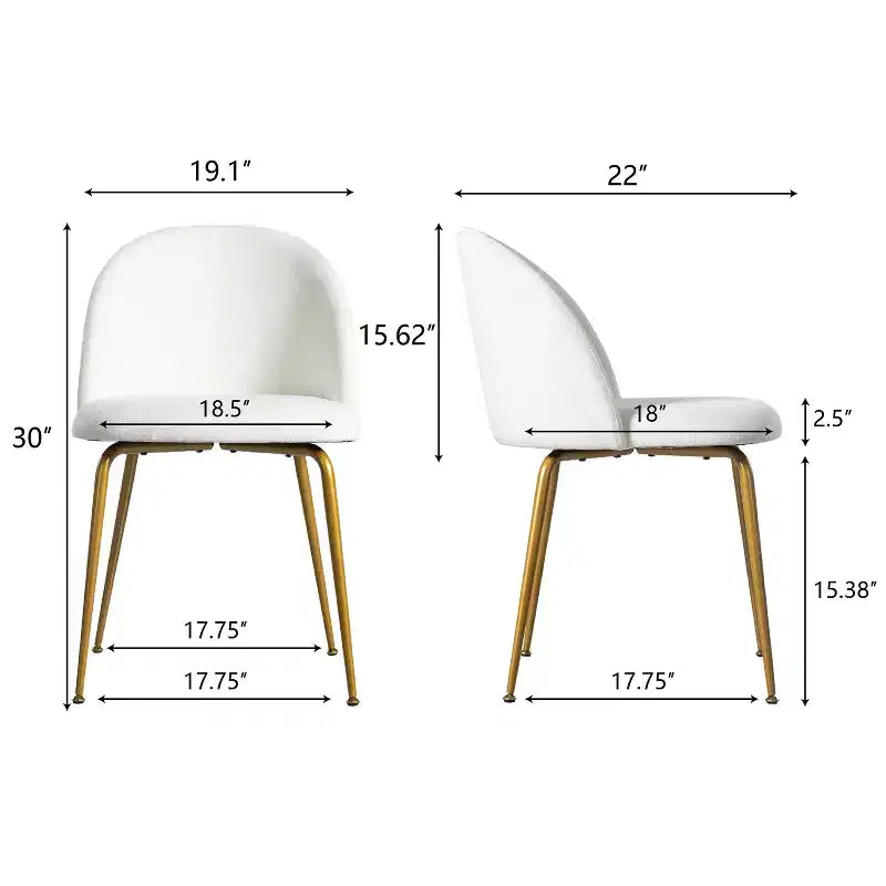 Chaise d'appoint Eileen 30 H rembourrée blanche