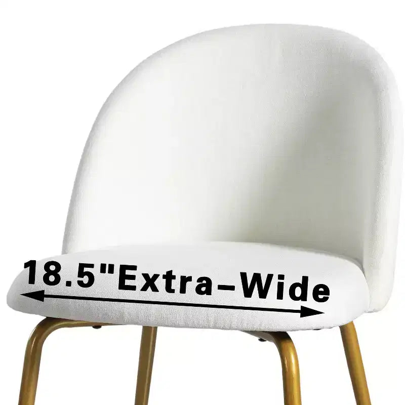 Chaise d'appoint Eileen 30 H rembourrée blanche
