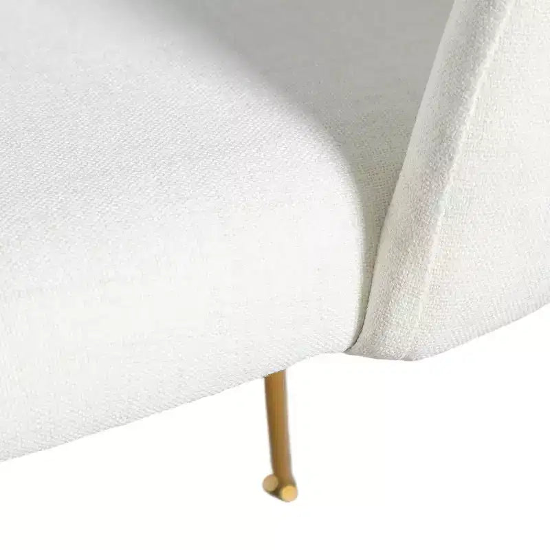 Chaise d'appoint Eileen 30 H rembourrée blanche