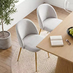 Chaise d'appoint Eileen 30 H rembourrée blanche