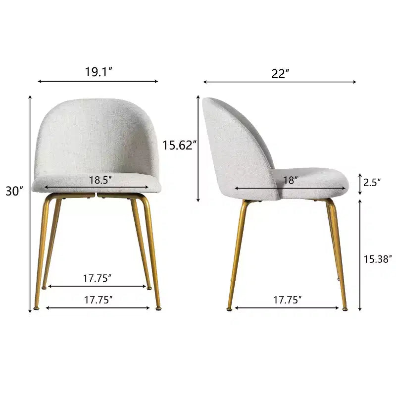 Chaise d'appoint Eileen 30 H rembourrée blanche