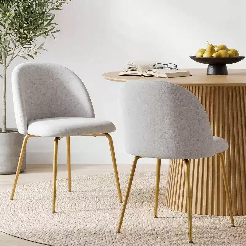 Chaise d'appoint Eileen 30 H rembourrée blanche