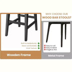 Ensemble de tabourets de bar, tabourets de bar hauteur comptoir, chaises de bar rembourrées avec dossier bas, repose-pieds, tabourets de bar modernes industriels avec coussin en cuir PU