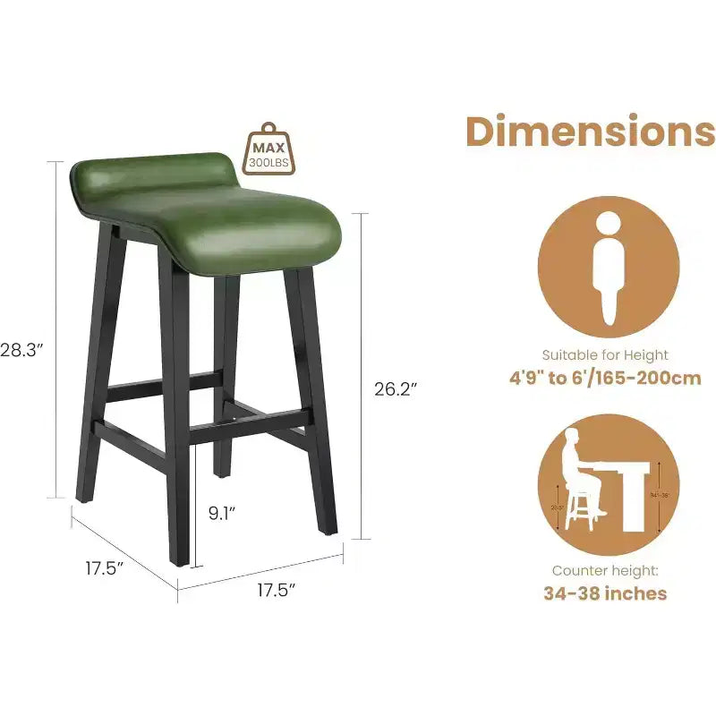 Ensemble de tabourets de bar, tabourets de bar hauteur comptoir, chaises de bar rembourrées avec dossier bas, repose-pieds, tabourets de bar modernes industriels avec coussin en cuir PU