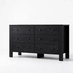 Commode en bois à 6 tiroirs pour chambre à coucher, Grand organiseur de rangement moderne pour salon, entrée, couloir
