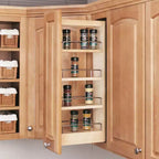 Organisateur de rangement coulissant Rev-A-Shelf 5 pour armoires de cuisine murales, étagères réglables coulissantes pour épices ou conserves, bois et chrome, 448-WC-5C